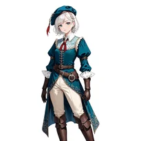 中世ファンタジーファッションのAIイラスト（Stable Diffusion生成）