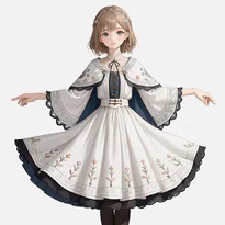 中世ファンタジーファッションのAIイラスト（Stable Diffusion生成）