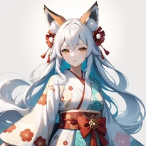 和風ファンタジーファッションのAIイラスト（Stable Diffusion生成）