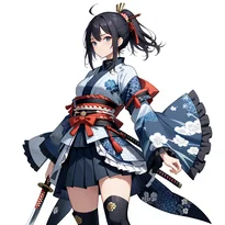 和風ファンタジーファッションのAIイラスト（Stable Diffusion生成）