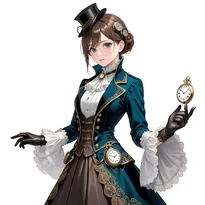 スチームパンクファッションのAIイラスト（Stable Diffusion生成）