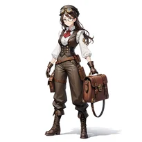 スチームパンクファッションのAIイラスト（Stable Diffusion生成）