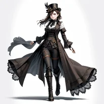 スチームパンクファッションのAIイラスト（Stable Diffusion生成）