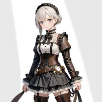 スチームパンクファッションのAIイラスト（Stable Diffusion生成）