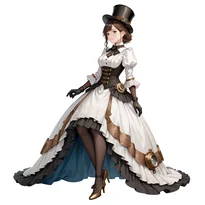スチームパンクファッションのAIイラスト（Stable Diffusion生成）