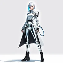 サイバーパンク／近未来ファッションのAIイラスト（Stable Diffusion生成）