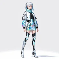 サイバーパンク／近未来ファッションのAIイラスト（Stable Diffusion生成）