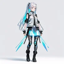 サイバーパンク／近未来ファッションのAIイラスト（Stable Diffusion生成）