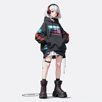 サイバーパンク／近未来ファッションのAIイラスト（Stable Diffusion生成）
