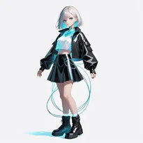 サイバーパンク／近未来ファッションのAIイラスト（Stable Diffusion生成）