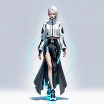 サイバーパンク／近未来ファッションのAIイラスト（Stable Diffusion生成）