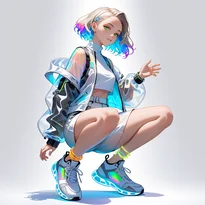 サイバーパンク／近未来ファッションのAIイラスト（Stable Diffusion生成）