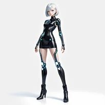 サイバーパンク／近未来ファッションのAIイラスト（Stable Diffusion生成）