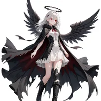 悪魔／堕天使ファッションのAIイラスト（Stable Diffusion生成）