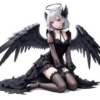 悪魔／堕天使ファッションのAIイラスト（Stable Diffusion生成）