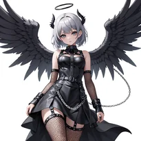 悪魔／堕天使ファッションのAIイラスト（Stable Diffusion生成）