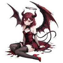 悪魔／堕天使ファッションのAIイラスト（Stable Diffusion生成）