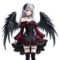 悪魔／堕天使ファッションのAIイラスト（Stable Diffusion生成）