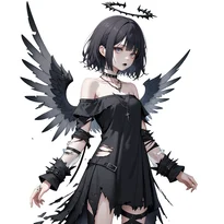 悪魔／堕天使ファッションのAIイラスト（Stable Diffusion生成）