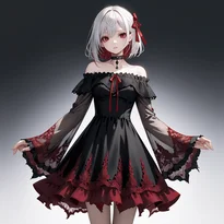 悪魔／堕天使ファッションのAIイラスト（Stable Diffusion生成）