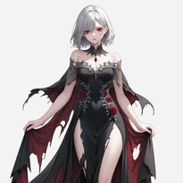 悪魔／堕天使ファッションのAIイラスト（Stable Diffusion生成）