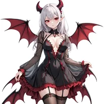 悪魔／堕天使ファッションのAIイラスト（Stable Diffusion生成）
