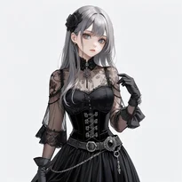 悪魔／堕天使ファッションのAIイラスト（Stable Diffusion生成）