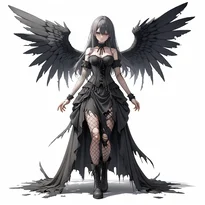 悪魔／堕天使ファッションのAIイラスト（Stable Diffusion生成）