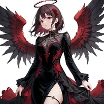 悪魔／堕天使ファッションのAIイラスト（Stable Diffusion生成）