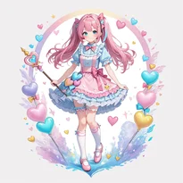 魔法少女ファッションのAIイラスト（Stable Diffusion生成）
