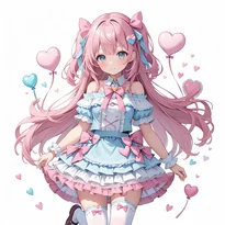 魔法少女ファッションのAIイラスト（Stable Diffusion生成）