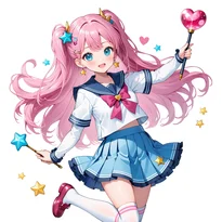 魔法少女ファッションのAIイラスト（Stable Diffusion生成）