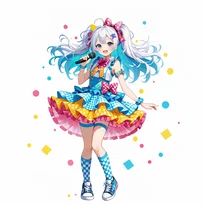 アイドル衣装ファッションのAIイラスト（Stable Diffusion生成）