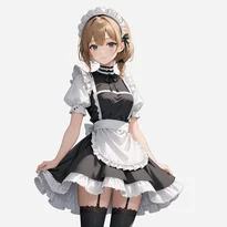 メイド服ファッションのAIイラスト（Stable Diffusion生成）