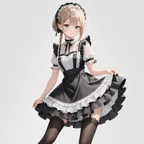 メイド服ファッションのAIイラスト（Stable Diffusion生成）
