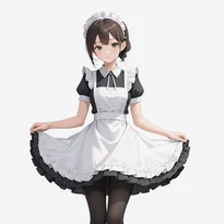 メイド服ファッションのAIイラスト（Stable Diffusion生成）