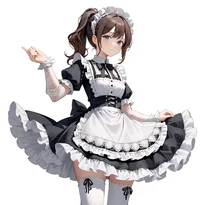 メイド服ファッションのAIイラスト（Stable Diffusion生成）