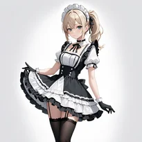 メイド服ファッションのAIイラスト（Stable Diffusion生成）