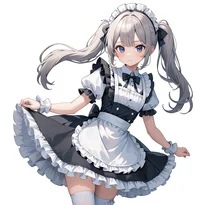 メイド服ファッションのAIイラスト（Stable Diffusion生成）