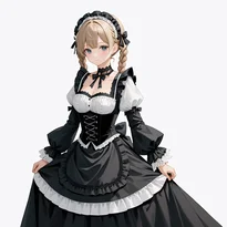 メイド服ファッションのAIイラスト（Stable Diffusion生成）