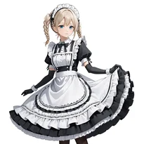 メイド服ファッションのAIイラスト（Stable Diffusion生成）