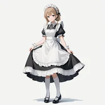 メイド服ファッションのAIイラスト（Stable Diffusion生成）
