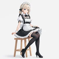 メイド服ファッションのAIイラスト（Stable Diffusion生成）
