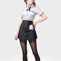 ウェイトレス／カフェ店員ファッションのAIイラスト（Stable Diffusion生成）