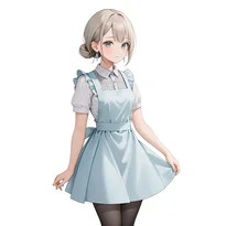 ウェイトレス／カフェ店員ファッションのAIイラスト（Stable Diffusion生成）