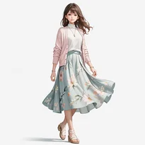 春ファッションのAIイラスト（Stable Diffusion生成）