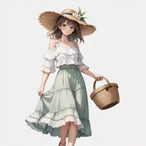 春ファッションのAIイラスト（Stable Diffusion生成）