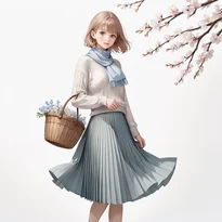 春ファッションのAIイラスト（Stable Diffusion生成）