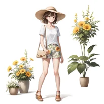 夏ファッションのAIイラスト（Stable Diffusion生成）