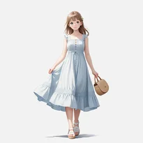 夏ファッションのAIイラスト（Stable Diffusion生成）